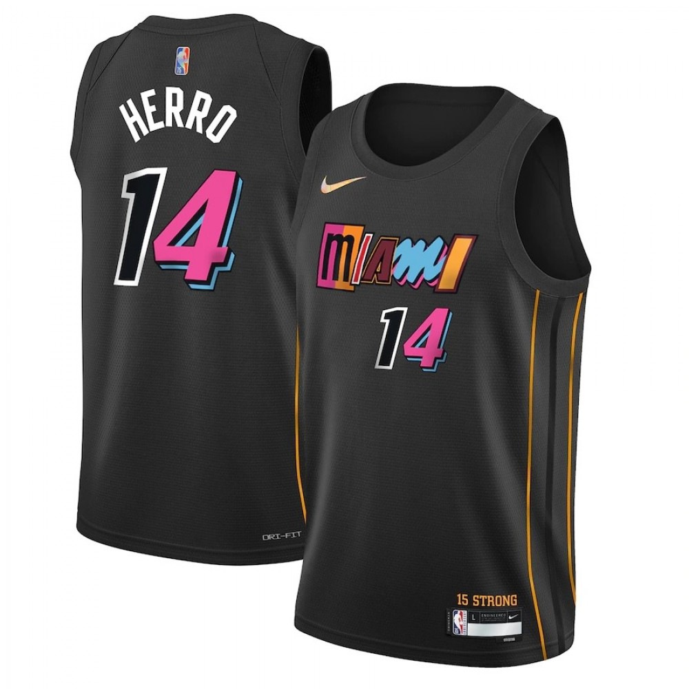 Men's Miami Heat Tyler Herro #14 Black 2021/22 Swingman Jersey - City Edition-Pro Kit Vault | Brand New 26/27 Sports Jerseys